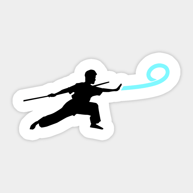 Wushu Wind Force Blow Silhouette Sticker by AnotherOne